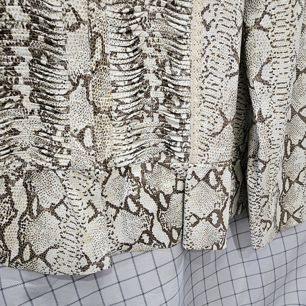 Berek Snakeskin Python Print 100% Leather Tan Cre… - image 5